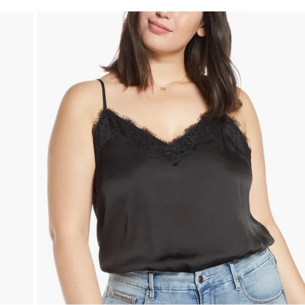 BP. Lace Trim Satin Camisole Top size small